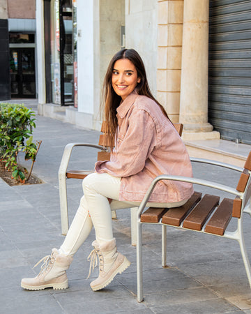 Tuscani botas de piel con forro interior de pelo. crudo