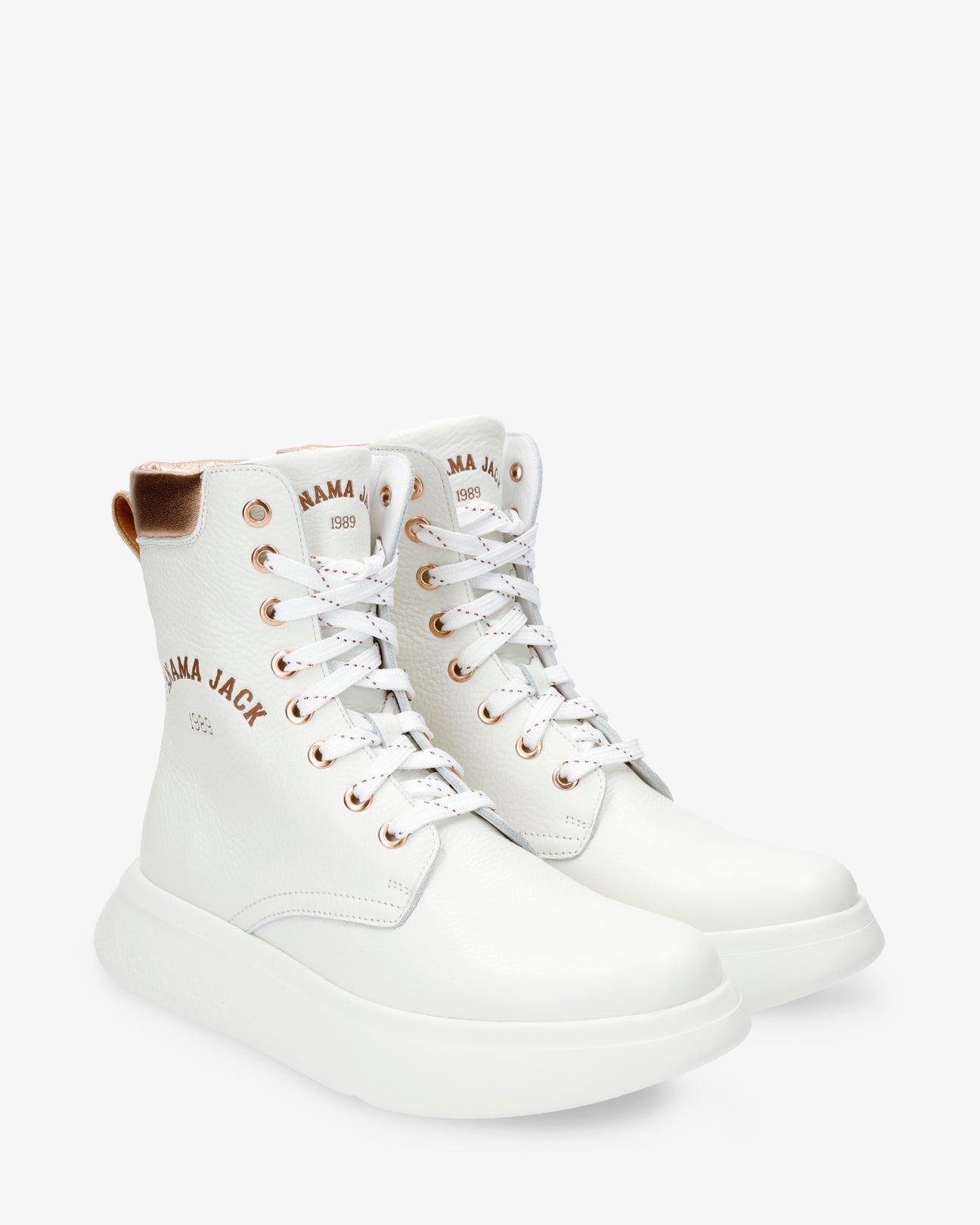 Yuca botas de piel con forro interior de piel. blanco